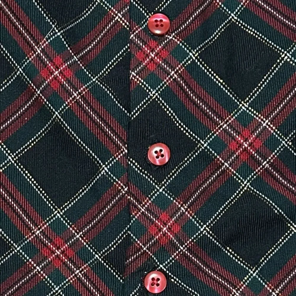 The Children's Place Red Tartan Plaid Sleeveless‎ Christmas Dress Bow 6-9M